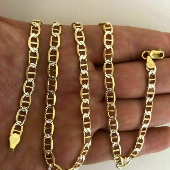 14K Yellow Gold Diamond Cut Gucci Mariner Link 26”